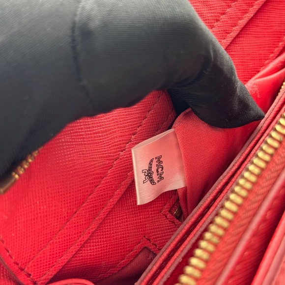 MCM Pink Leather Satchel Bag with Gold Hardware - Picture 8 of 15